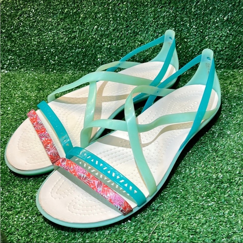 Crocs Iconic Comfort Sandals Strappy Isabella Cut Outs Jelly